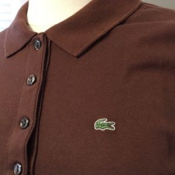 Brown Slim Fit Stretch Mini Pique Polo Dress - Picture 2 of 2